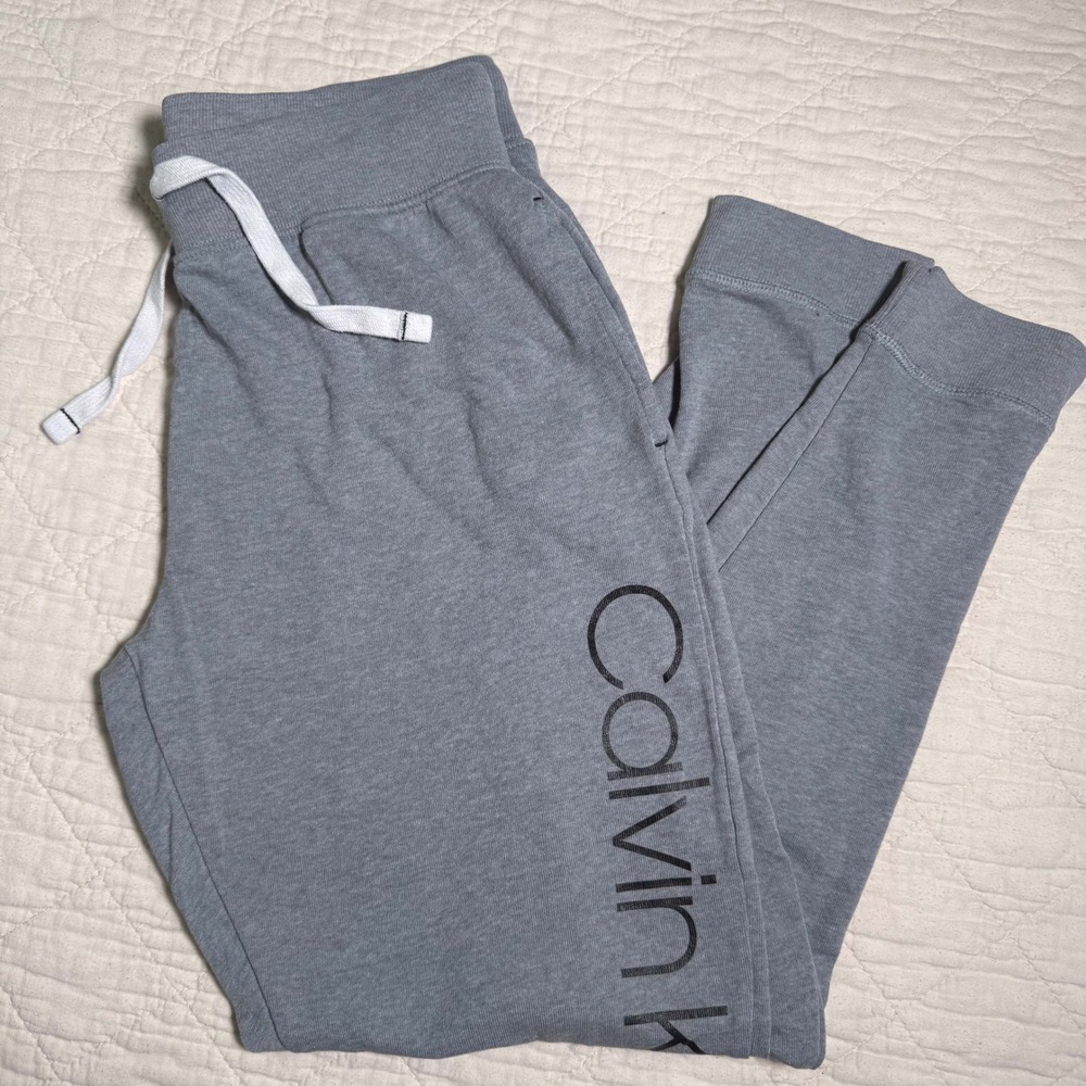 Calvin Klein Sleepwear Gray Joggers Lounge Pants Small Heather Grey Sweatpants - Picture 3 of 8